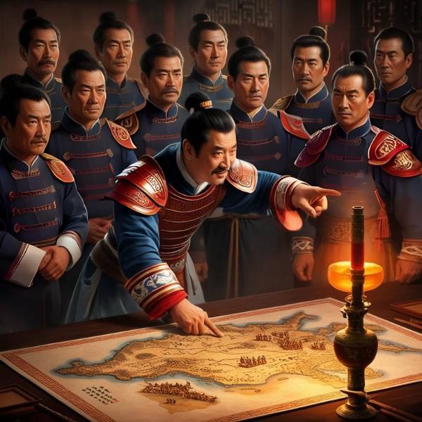 Ô Mã Nhi và Phàn Tiếp bàn luận về việc rút quân qua sông bạch đằng