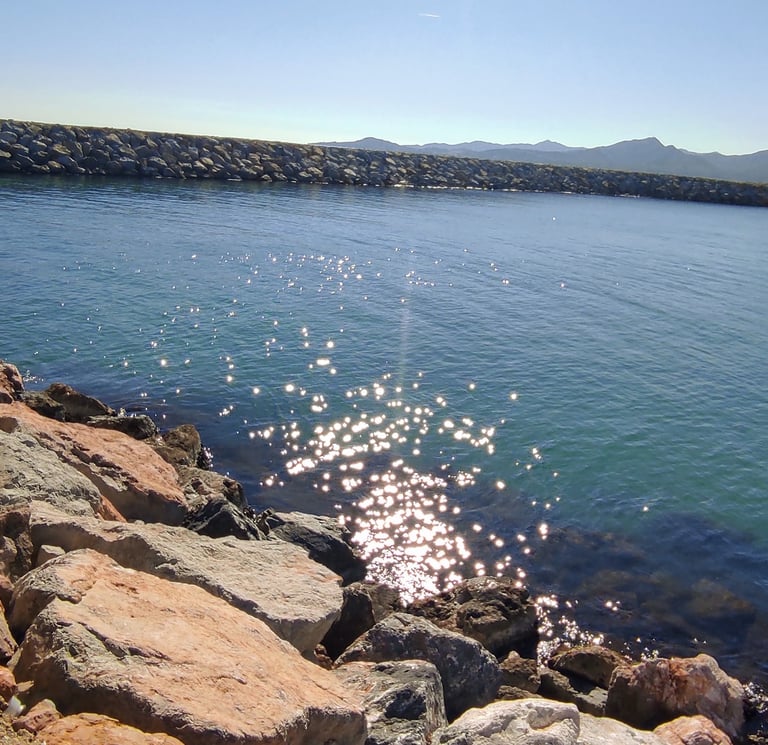 Mer scintillante grâce au soleil