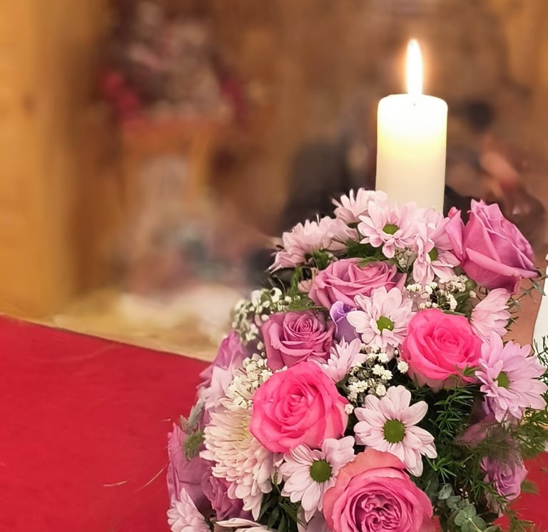 Oversized White Pillar Candles for church, baptism, ritual or sacred ceremony.