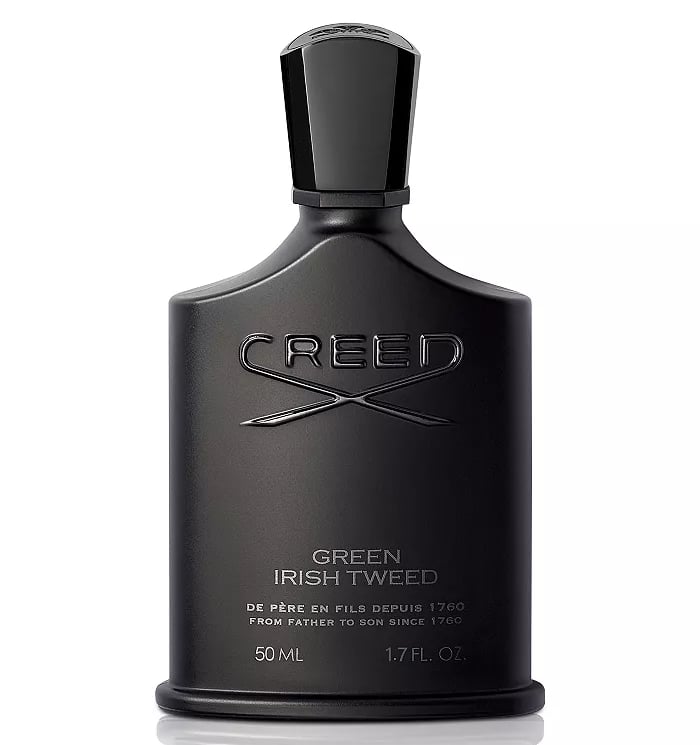 Creed Green Irish Tweed 50ml bottle of luxury men's fragrance in matte black finish.