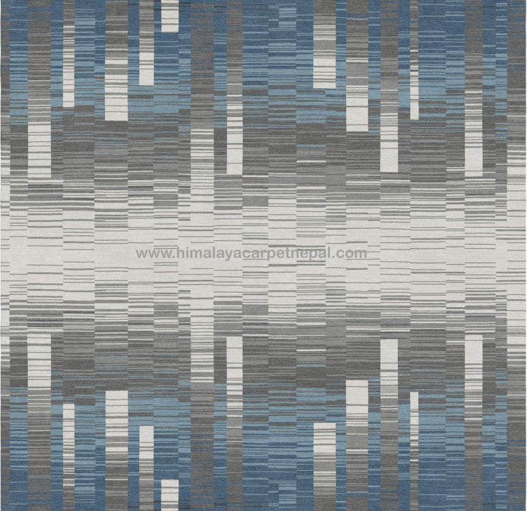 Custom Rugs - Contemporary geometric hand-knotted rug with modern abstract design