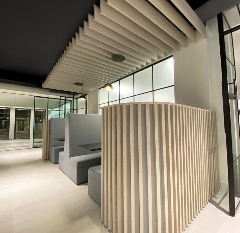 Akustinės sienų ir lubų panelės – triukšmo mažinimas ir modernus dizainas DECOSONA