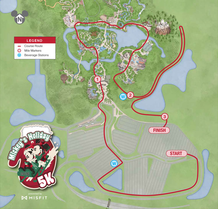 2016 runDisney Jingle Jungle 5K Course Map