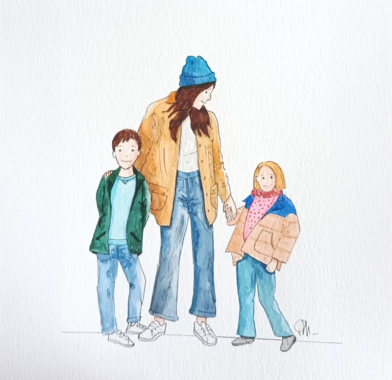 Marie Potel Famille aquarelle