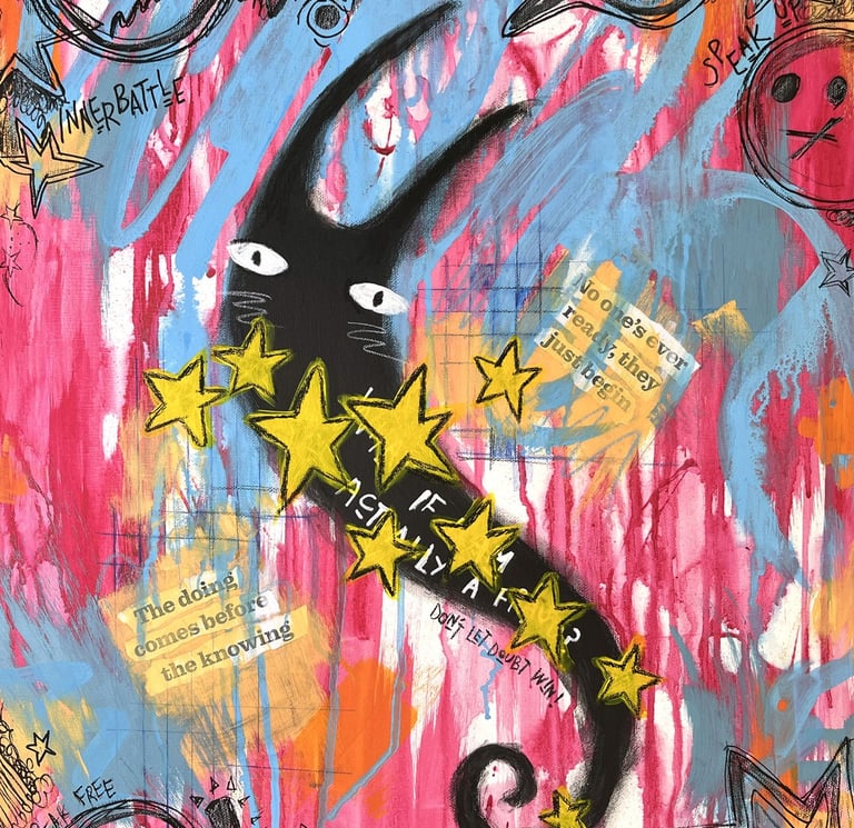 Nothing to Prove a painting from The Paint Over Doubt Series by Tara Roskell