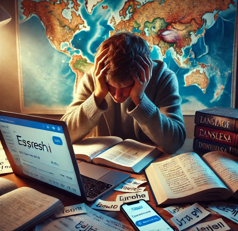 bloqueio em línguas estrangeiras