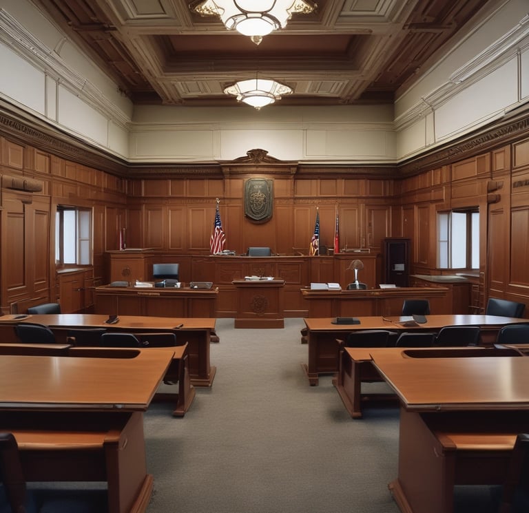 a courtroom scene with a courtroom scene in the background