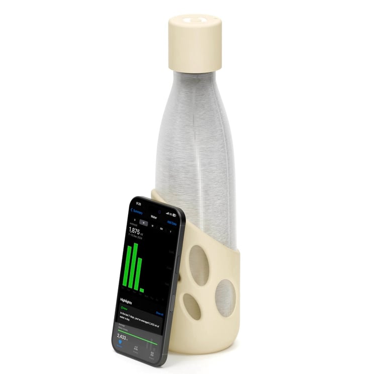 smart water bottle that can be connected with phone liquisip smart bottle