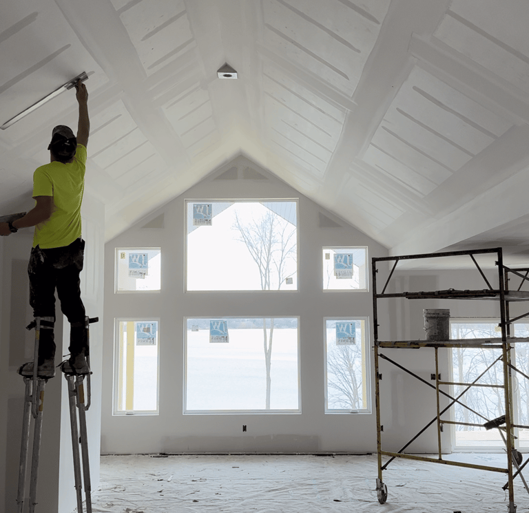 Owner, Cal, mudding residential ceiling