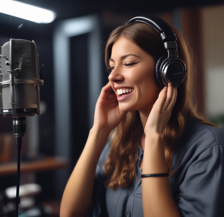 A vibrant classroom scene with students engaged in vocal training.