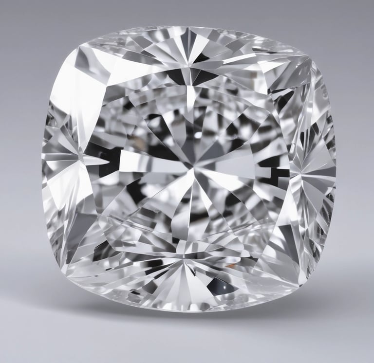 A display featuring a set of luxurious jewelry composed of a tiara, necklace, and earrings. Each piece is adorned with large, deep blue gemstones surrounded by intricate diamond settings, reflecting under the display lights.