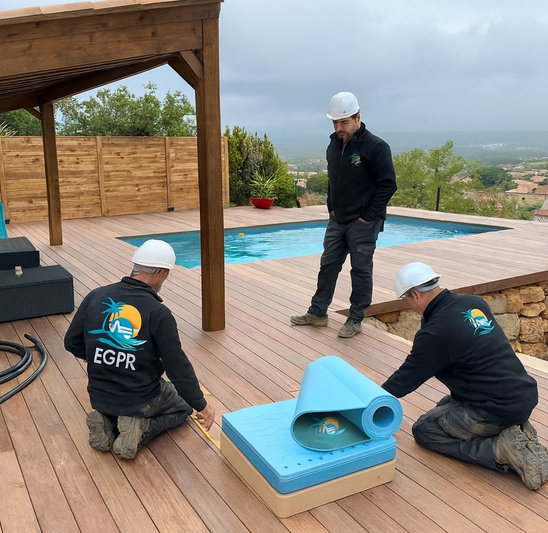 Aménagement extérieur, terrasse et piscine réalisés par EGPR 83 à Carqueiranne