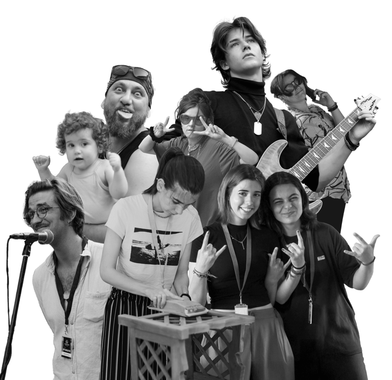 a collage of happy young people