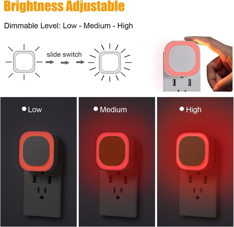 Red wall socket plug-in night light