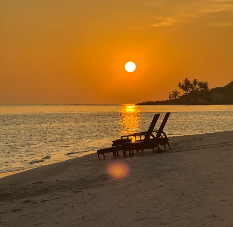 sunset au maldives, la vue de votre prochain voyage