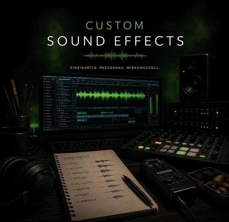 Professionelles Audio-Produktionsstudio zur Erstellung individueller Soundeffekte