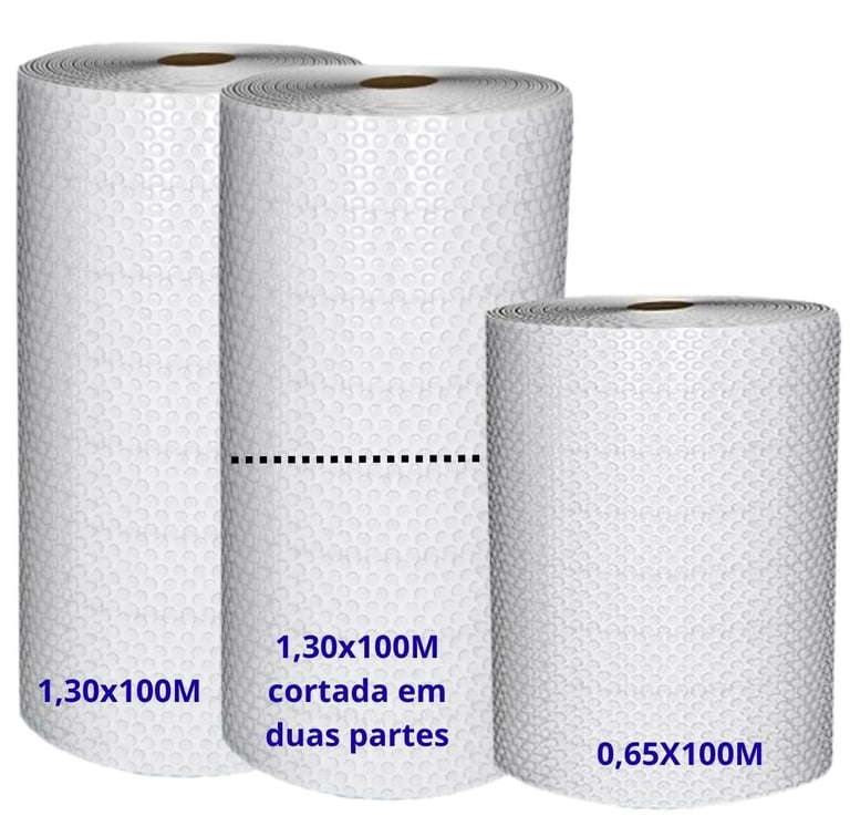 Bobina de Plástico Bolha 100m Rogapel Embalagens para proteção e envio. Pronta entrega na Zona Norte