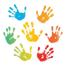 Dessin de plusieurs mains colorées