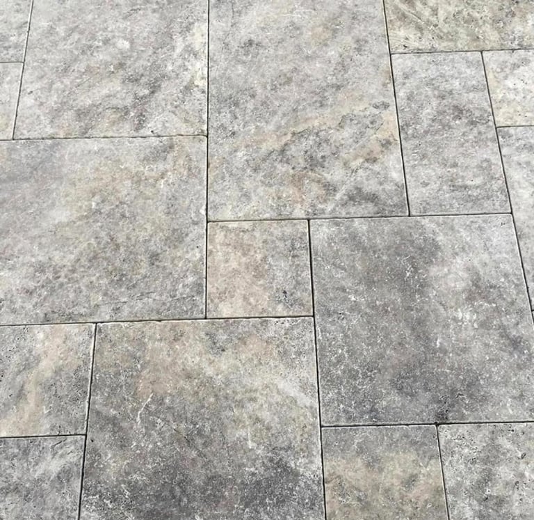 Trawertyn układanka rzymska, szary kamień naturalny French Pattern