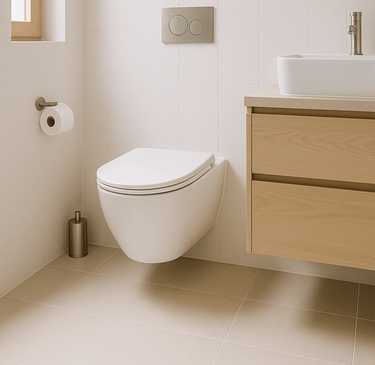 a bathroom with a toilet and a sink
