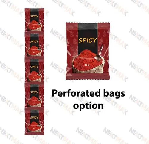 Spicy perforated pillow style bags