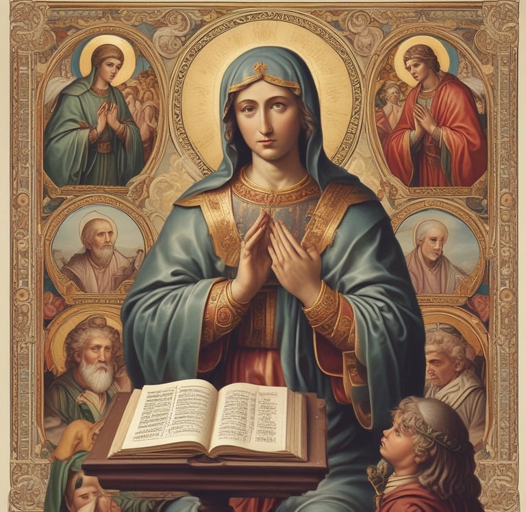 Close-up of traditional rosary beads on a wooden surface