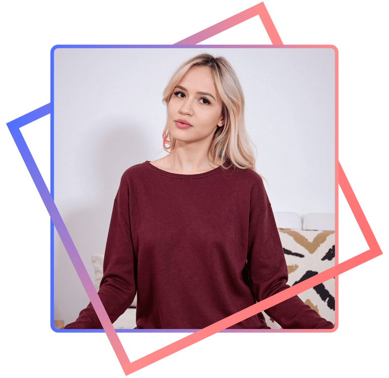 A Girz.ai influencer creating her AI persona to monetize her audience, depicted in a modern portrait