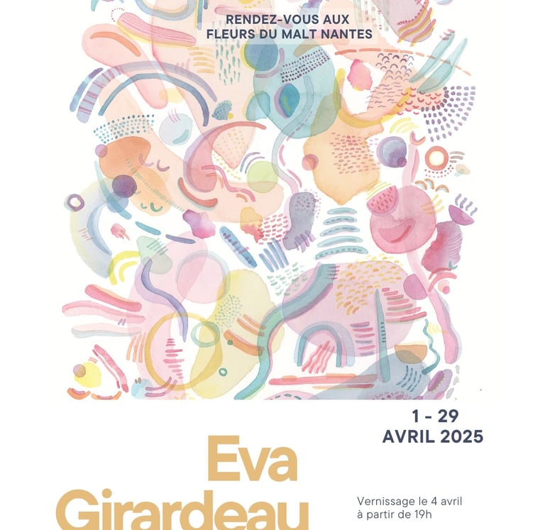Affiche exposition peinture aquarelle contemporaine