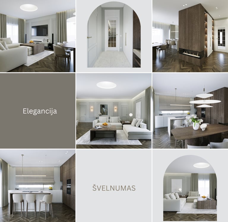 interjero dizaino techniniai brėžiniai – baldų išdėstymo sprendimai