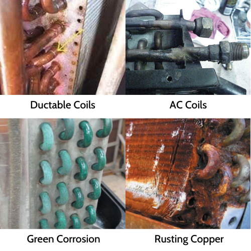 Areas of application of clear guard - Ductable coils, AC coils, green corrosion, rusting copper