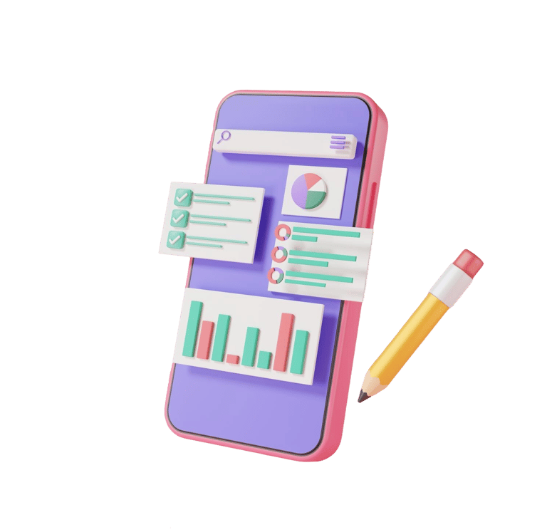 a cell phone with a pencil