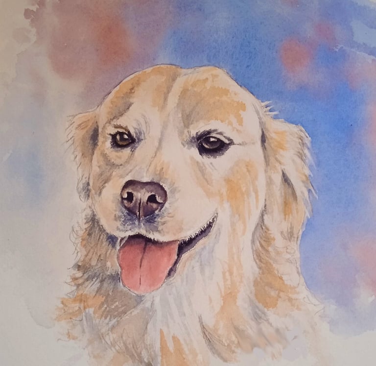 portrait aquarelle d'un chien
