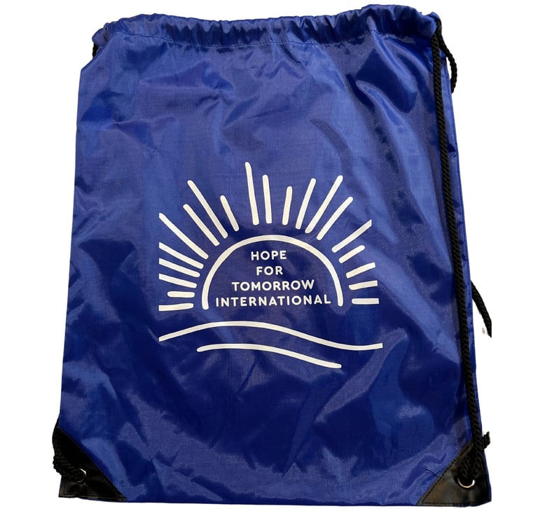 Blue Drawstring Bag