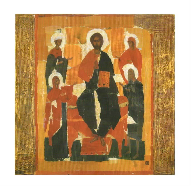 icono de kirillova con la paleta de colores de pskox del siglo xv