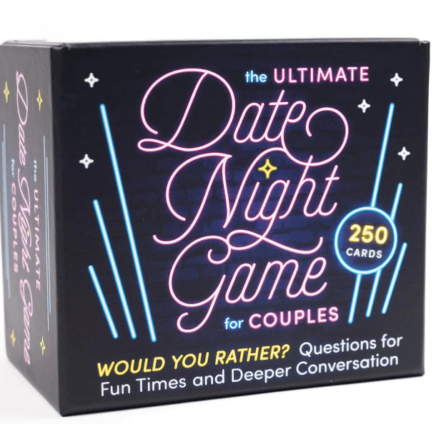 a box of date night games for couples