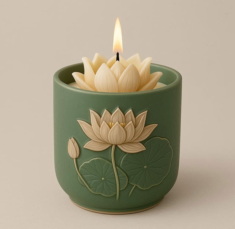Lotus designed scented candle