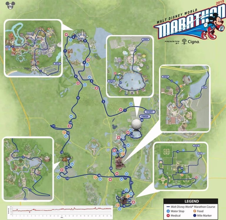 2019 runDisney Walt Disney World Marathon Weekend Marathon Course Map