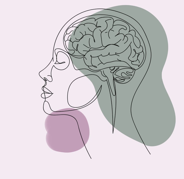 Illustration of human brain representing neuropsychotherapy and neuroscience based therapy Oregon