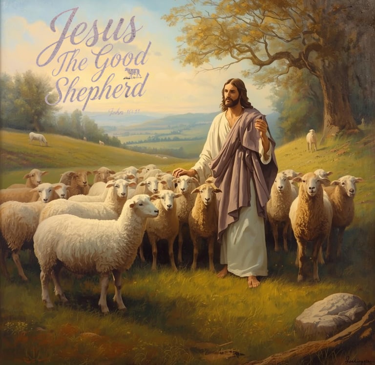 Jesus, the Good Shepherd guiding His flock