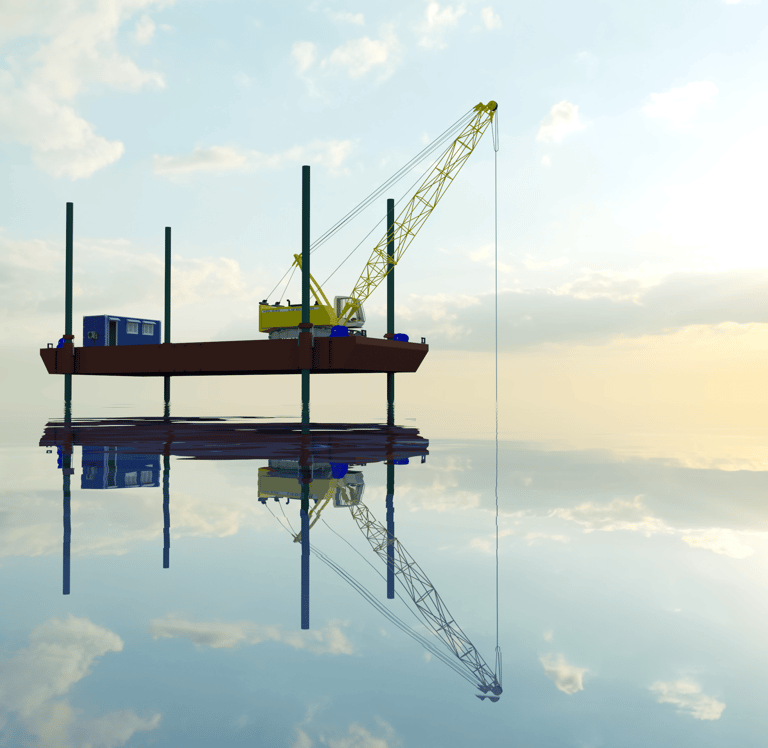 pontona jack-up 3d render profesional