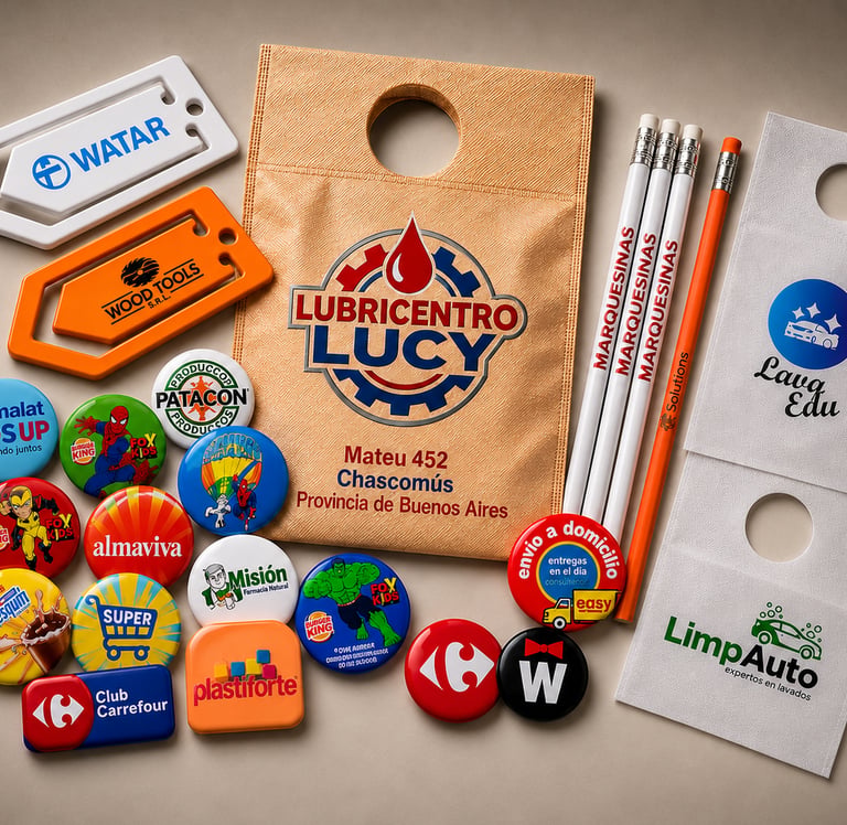 Merchandising promocional económico personalizado para empresas, eventos y campañas publicitarias.