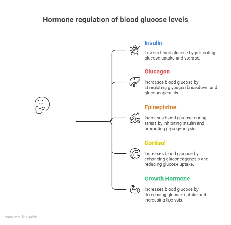 Hormonal regulation of blood sugar
