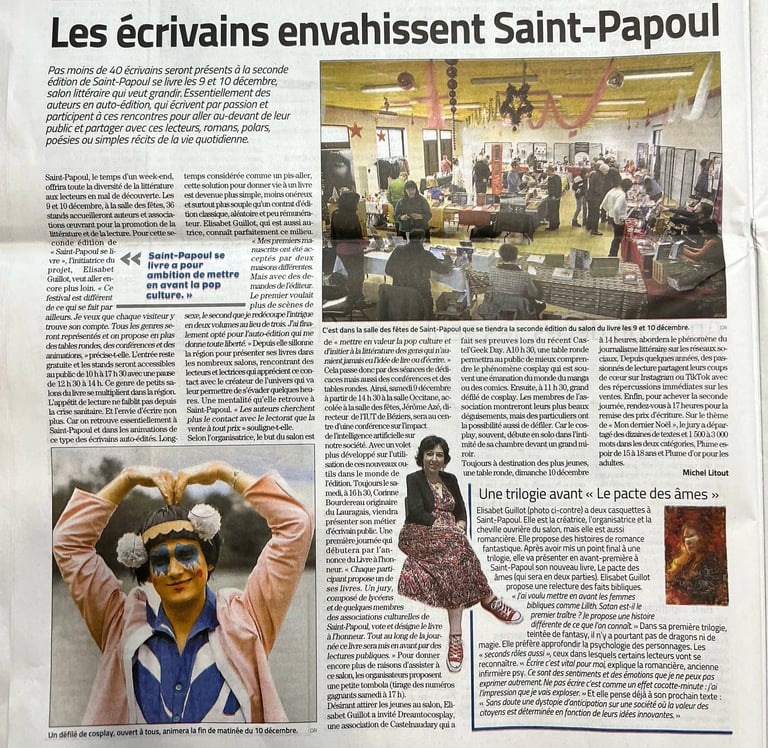 Article de presse : Les écrivains envahissent Saint-Papoul