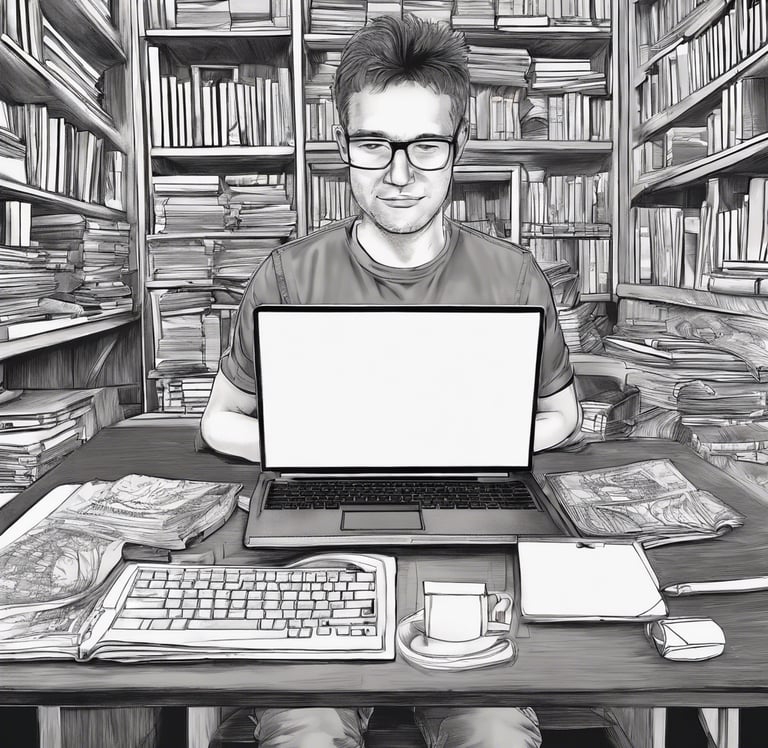 man using laptop