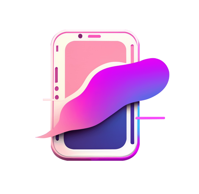 Ein Grafiktablett-iPad mit Webdesign und pinkfarbener lila Wolke 3D