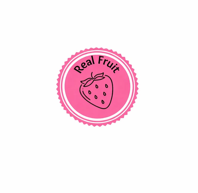 Real Fruit trust badge, No artificial Falvouring