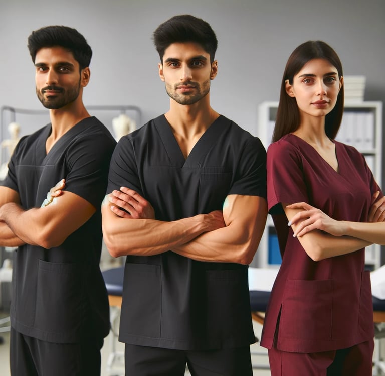 a group of doctors and nurses in scrubs