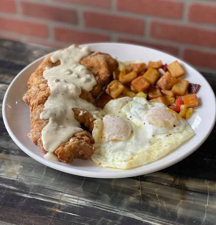Nannas Place Chicken Fried Steak with Eggs and Potatoes