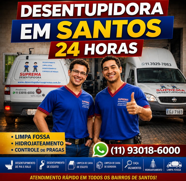 Desentupidora em Santos