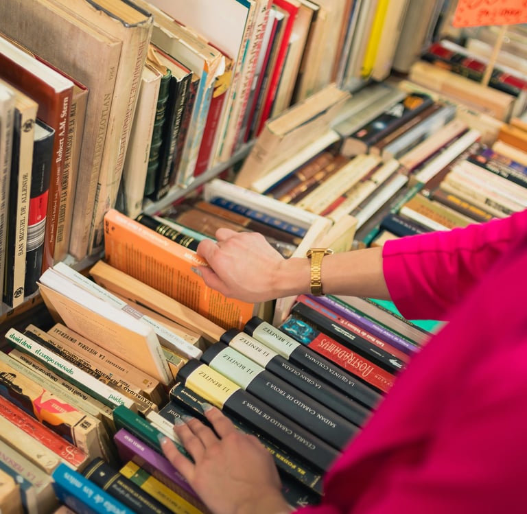 Assortment of Spanish books represents range of authentic texts used in Bay Area Spanish lessons